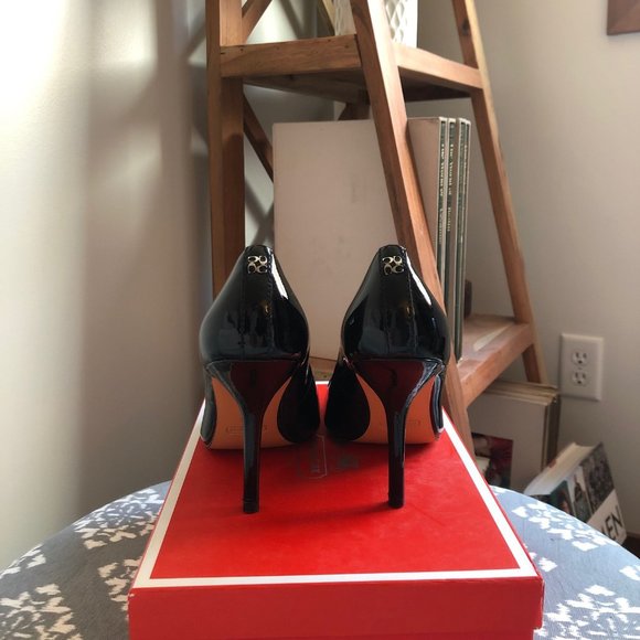COACH Lizzie black patent leather pointed heels - Picture 1 of 13